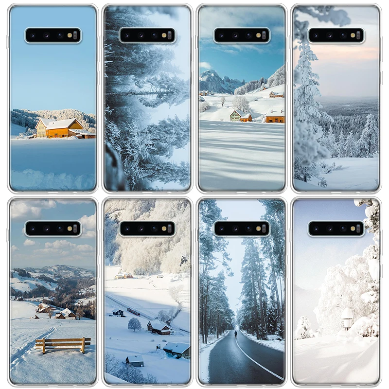 Winter Snow White Phone Case For Samsung Galaxy A14 A15 A13 A12 A54 A55 A53 A52 A34 A35 A33 A32 A24 A25 A23 A22 A04S A03S A02S S