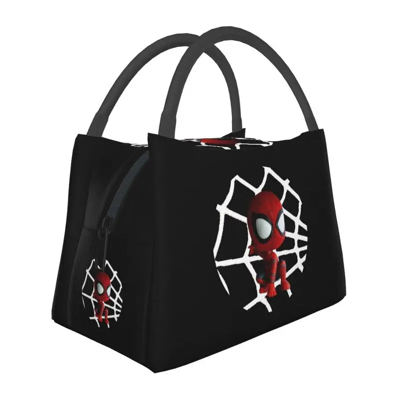 

Custom Spider Man Lunch Bag Men Women Cooler Warm Insulated Lunch Boxes for Picnic Camping Work Travel
