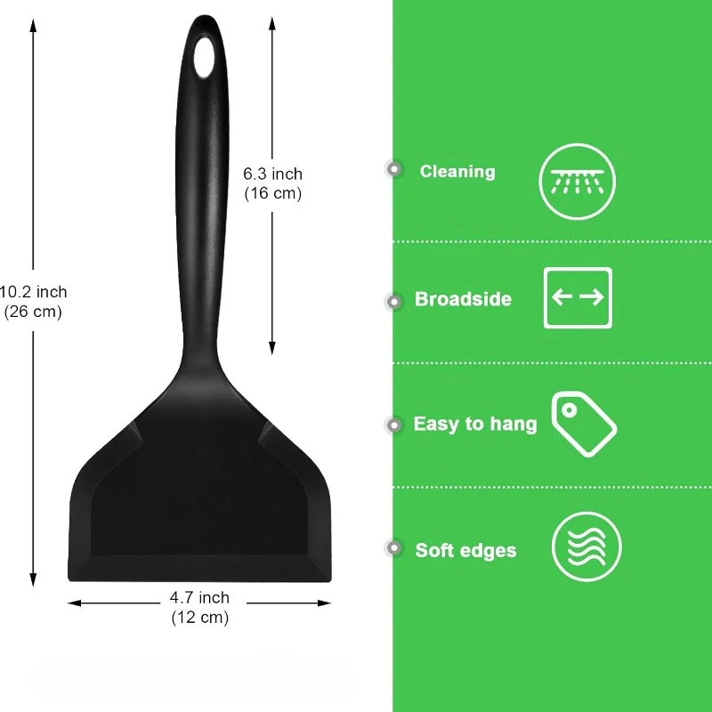 Wide Silicone Spatula Shovel Turner Nonstick Fried Shovel Fish Spatula Silicone Wide Flexible Turner for Nonstick Cookware Egg