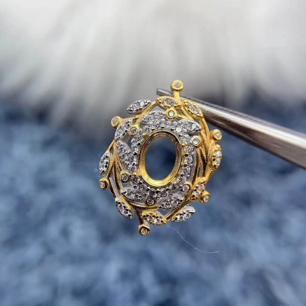 

MeiBaPJ Оправа для кулона 6*8 мм с овальным цирконом из стерлингового серебра S925, пустая основа для самостоятельного изготовления, женские ювелирные украшения оптом