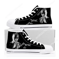 Rap 2Pac Tupac High Top High Quality Sneakers Mens Womens Teenager Canvas Sneaker All Eyez on Me Casual Couple Shoes Custom Shoe
