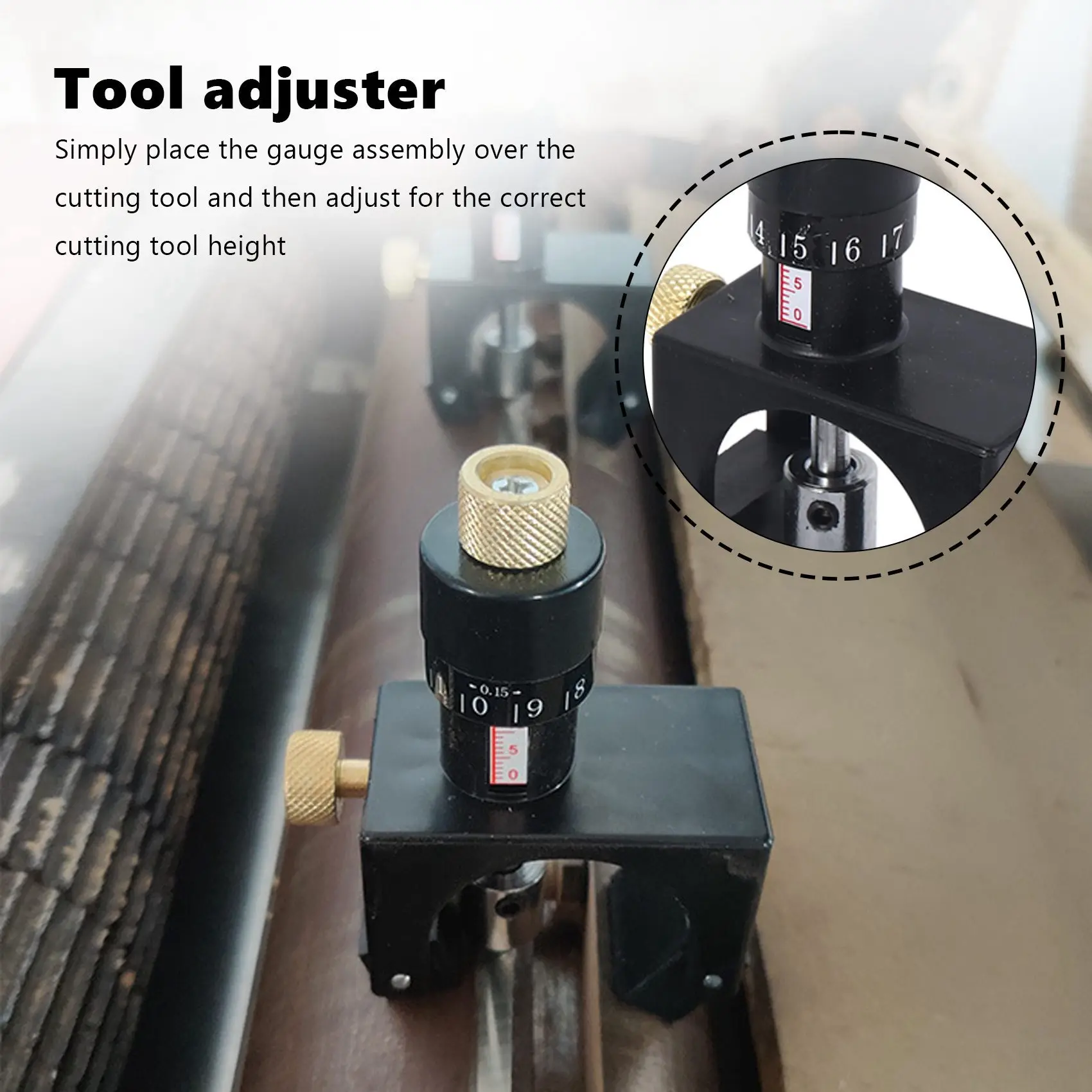 #44G 2X Adjustable Planer Blade Cutter Calibrator Setting Woodworking Tool,Bench planer calibration,(ABS + metal)