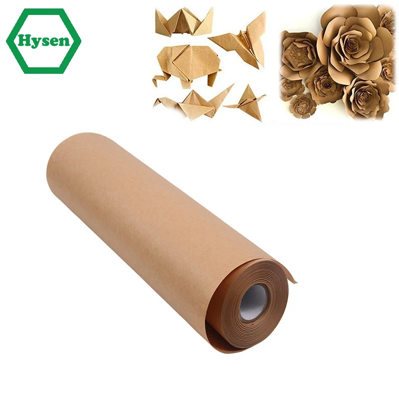 Hysen Brown Kraft Paper Roll  for Gift Wrapping Dunnage and Parcel Biodegradable Gift Wrapping Paper Thick Packing Wrap