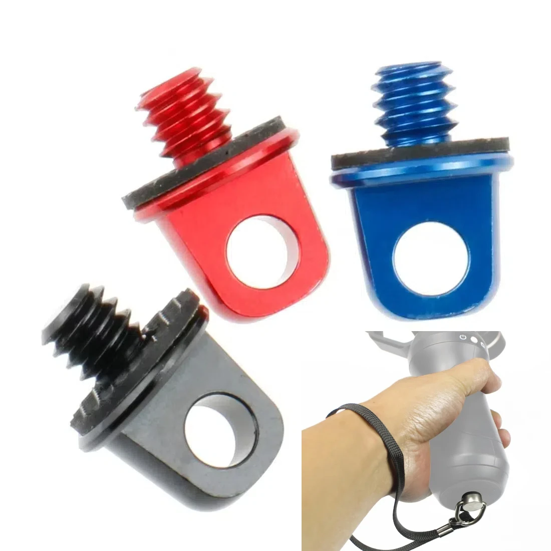 1/4 3 8 Kameraschraube D-Ring-Griff-Montageadapter mit Seil für Schulterschlinge, Umhängeband, DSLR-Stativ, Fotostudio-Zubehör