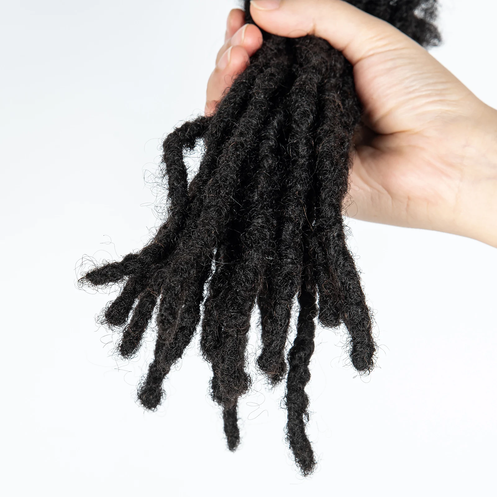 0,1-0,6 cm 4-8 Zoll 100% Echthaar Inter-Loc-Extensions, handgefertigte Dreadlock-Extensions für Männer, Frauen und Kinder, können gefärbt werden – Detail 9