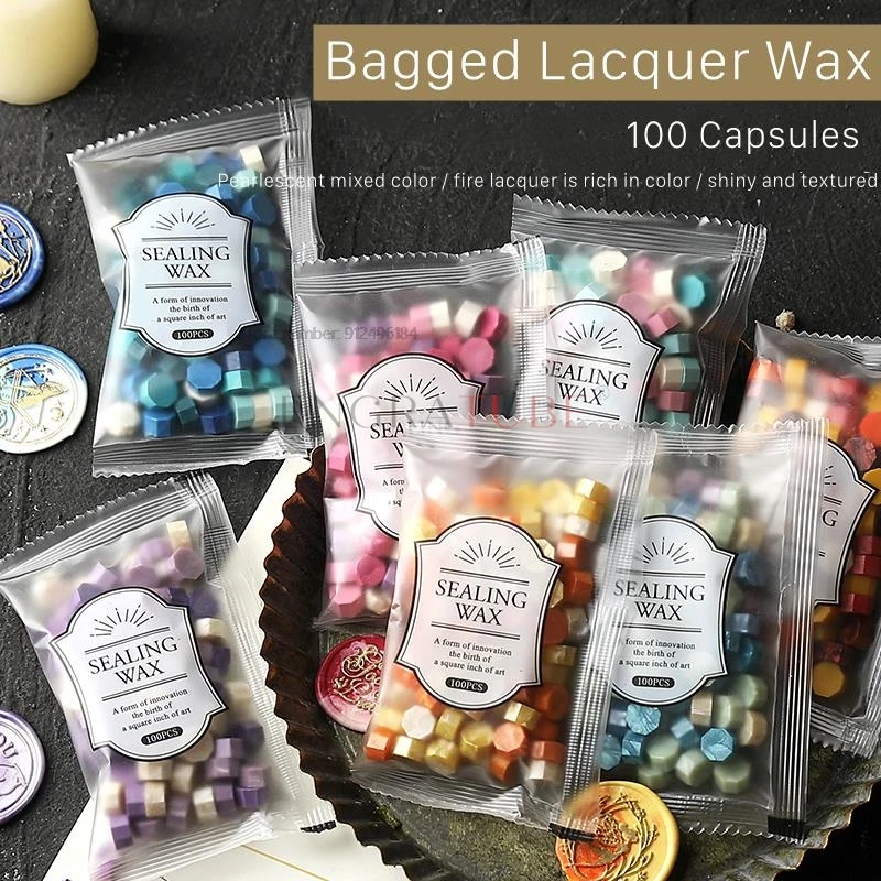 100Pcs/Bag Mix Color Wax Seal Vintage Sealing Wax Beads Stamp Macaron Scrapbook Material Wedding