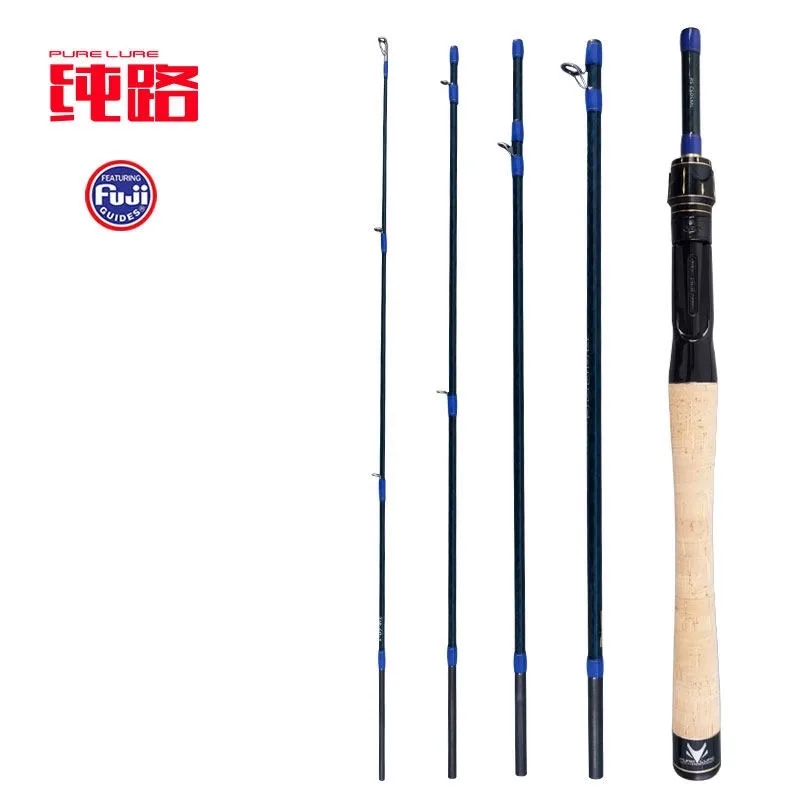 

PURELURE-Portable Fuji Guide Ring Rod, Fuji Reel Seat, Casting Spinning, Carbon, Universal, Freshwater Fishing Rod, 5-Section