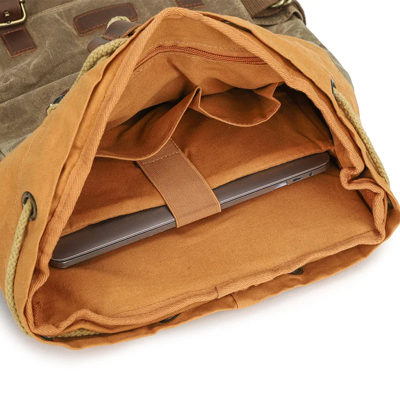 Canvas backpack, men's and women's retro backpack, fashionable men's 15.6 computer bag, outdoor backpack