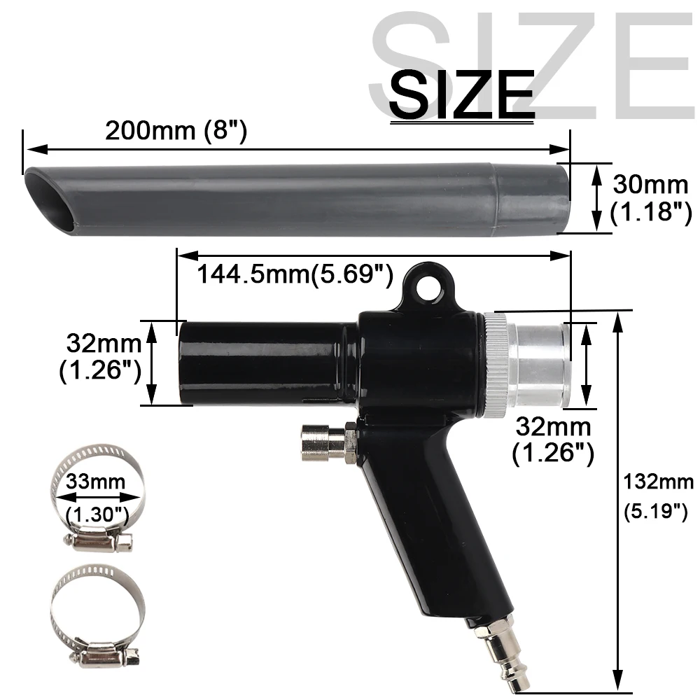 NuoDunco Handheld Air Blowing Gun Compressor Dust Collector Car Debris Vacuum Cleaner Dual-Purpose Pneumatic Cleaning Tool