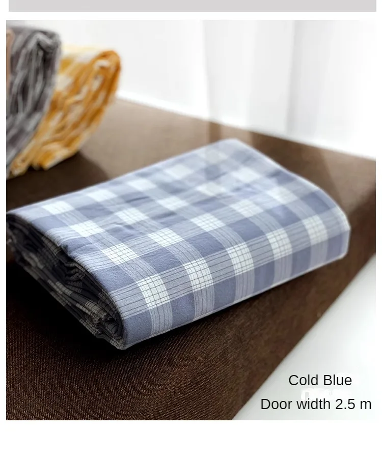 Soft Fashion Yellow Plaid Fabric Per Meter for Shirts Skirts Bed Sheet Sewing Washed Pure Cotton Comfortable Cloth Skin-friendly