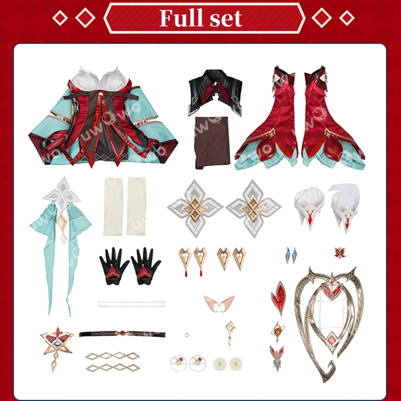 UWOWO Alice Cosplay Collab Series: Costume da Cosplay Premium di Alice Hexenzirkel (Madre di Klee) dal Gioco Genshin Impact per Halloween