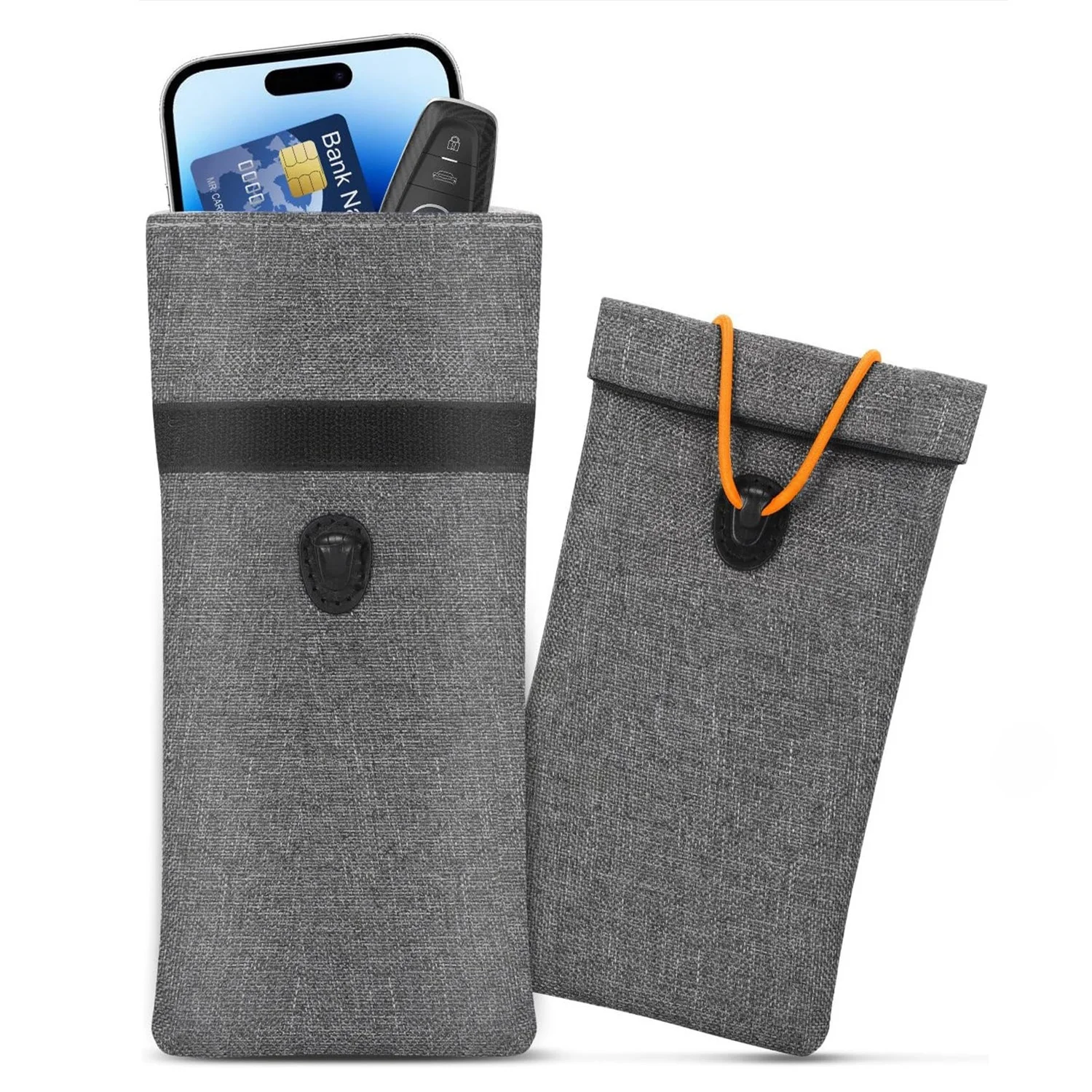 

Newly Released Car Key Organizer Faraday Bag RFID Signal Protection Cage ielding Signal Anti-Theft in Pure Color Canvas