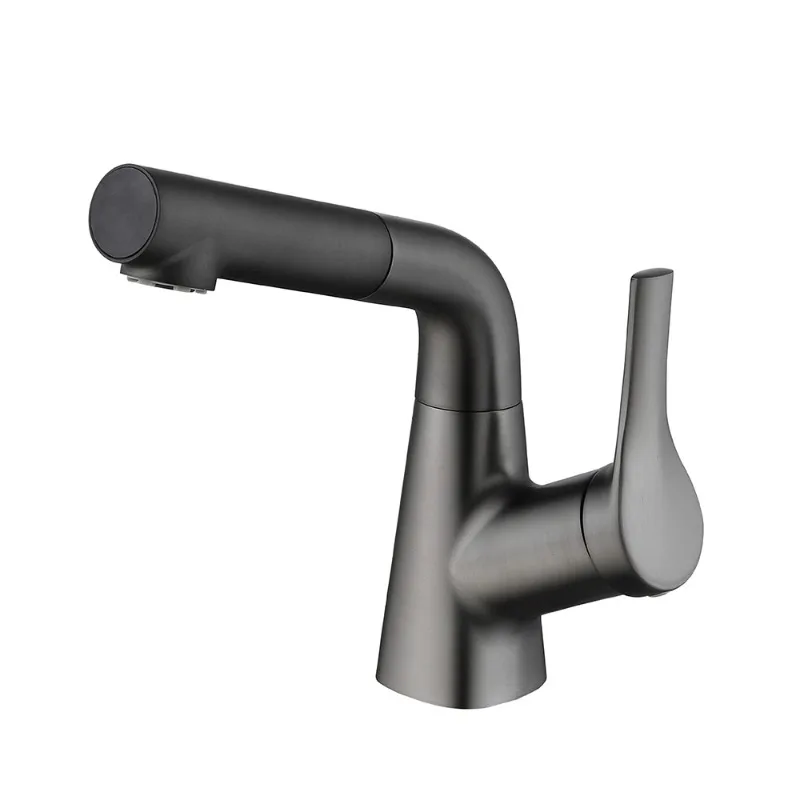 Faucet lifting digital display single handle single hole hot and cold rotatable table plate sink can pull basin faucet