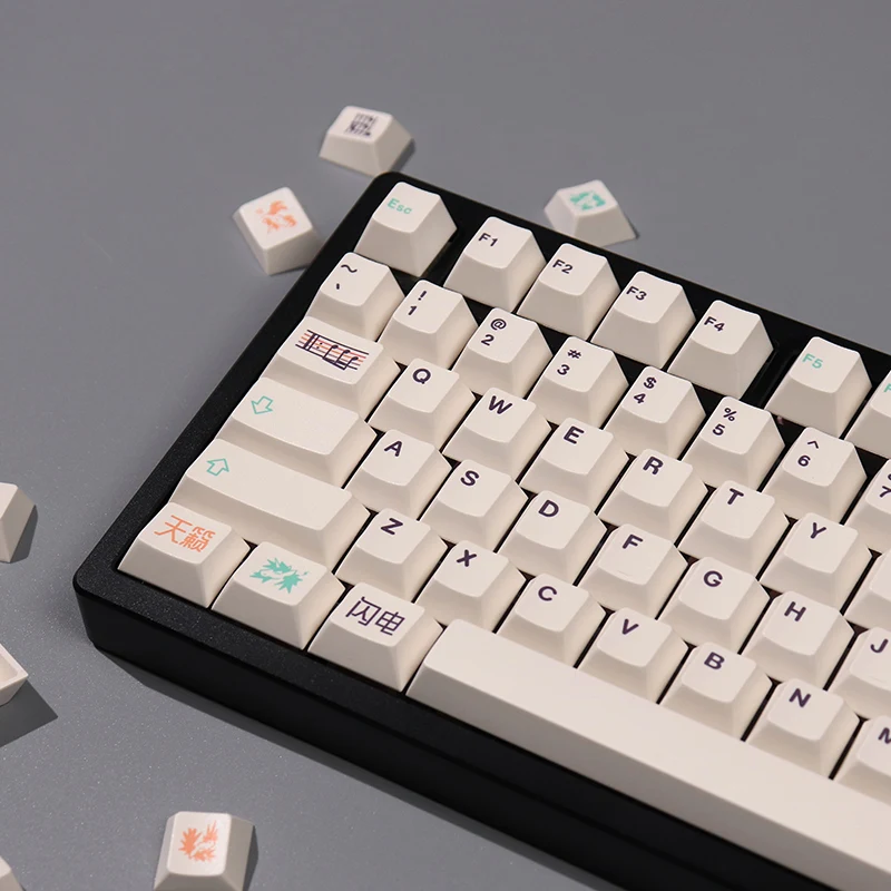 

144 keys PBT keycaps Dye-Sublimation keyacaps Custom White Keyboard Cap For Cherry MX Switches Custom Mechanical Keyboard 108 96