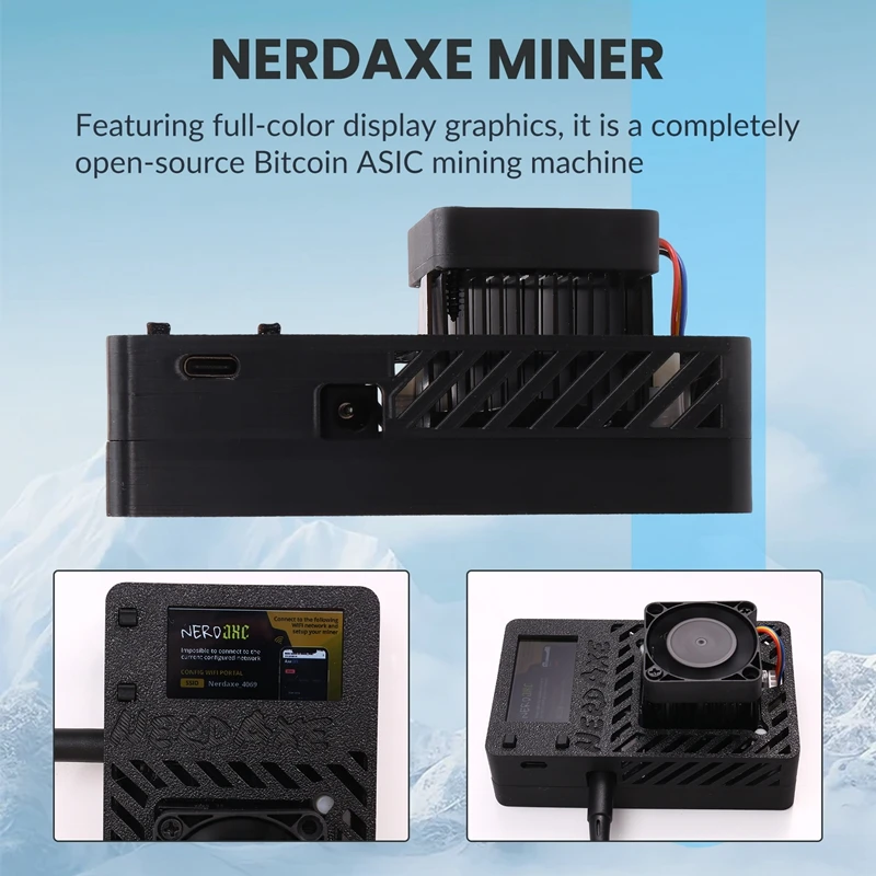 Y51A Nerdaxe-Nerdminer-Miner-500Gh-S-BM1366-ASIC-Chip-Bitaxe-Lottery-Mining-Miner-Solo-Lottery-BTC-Miner-US-PLUG