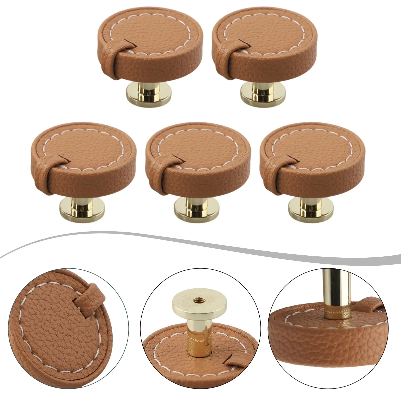 

For Bathroom Drawers Leather Cabinet Knobs Leather Drawer Pulls Decorative Leather Handles Bathroom Decor Versatile Application