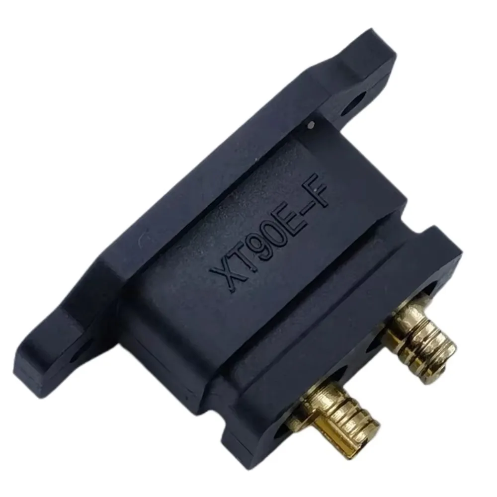 Amass XT90E Battery Connector Kits Gold-plated Mountable Connector XT90E Male Plug with Protective Cover Black Socket