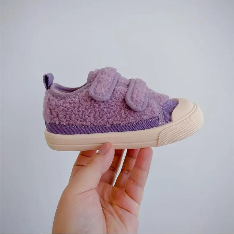 Winter 2024 New Children\'s Shoes Boys Thickened Warm Casual Shoes Lamb Wool Temperament Girls\' Cotton Shoes Size 22-31