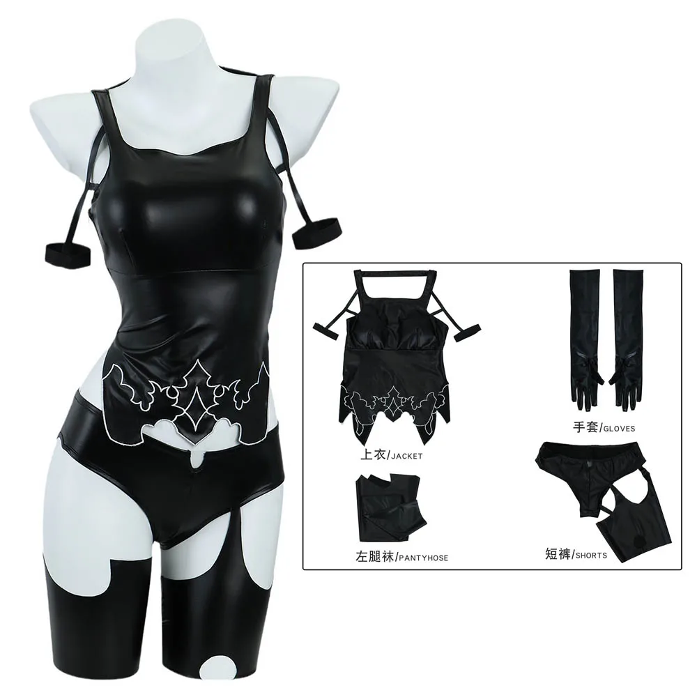 

Anime NieR:Automata A2 Cosplay Costume Sexy Black Battle Suit For Women Girl Handsome Halloween Party A2 Role Play Outfit