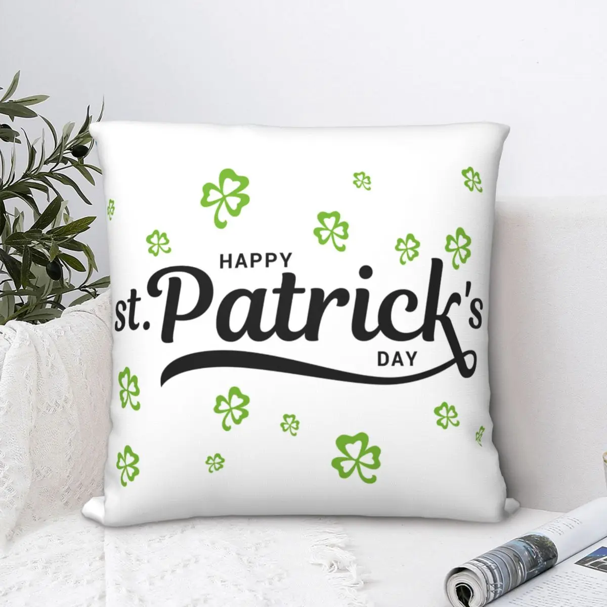 Saint St Patrick's Day Pillow Case Irish Green Lucky Shamrock Cushion Covers Decor Throw Pillow Case Cover for Home 18