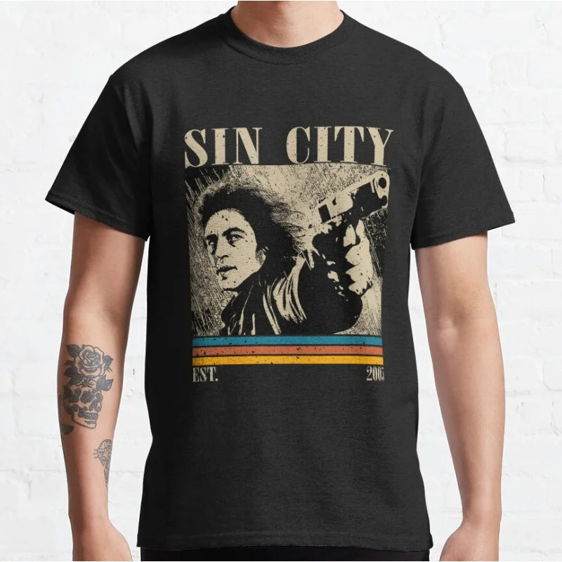 

American Crime movie Retro Sin City vintage horror film Graphic T Shirts large size mens clothing Adult tops S-6XL