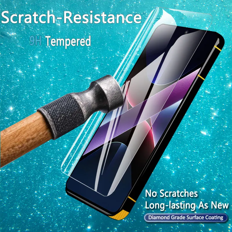 1-4 قطعة حامي الشاشة ل Xiaomi Poco X7 Pro HD الزجاج المقسى كريستال 9H عالية الألومنيوم المضادة للخدش حافظة بصمة صديقة