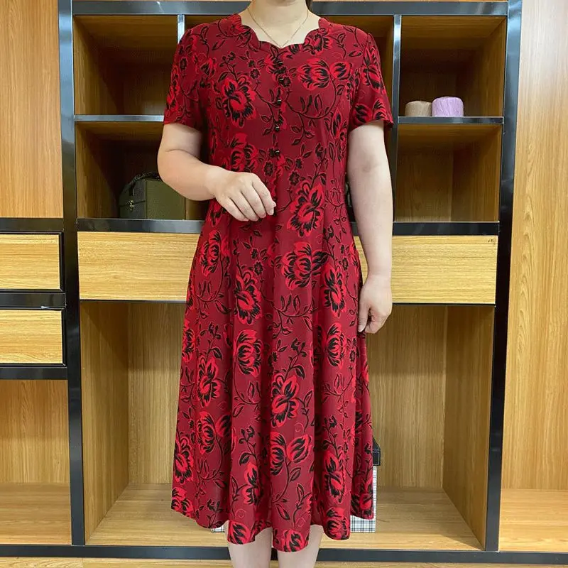 2024 Women's New Spring Lace Long Sleeved Printed Fashionable Commuter Loose Leisure Comfortable and Versatile Long Skirt