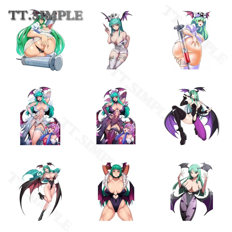 

TT Morrigan Aensland Vampire Сексуальная медсестра Автомобильные наклейки Личность Мультяшные наклейки Автомобильная этикетка Бампер Креативный декор