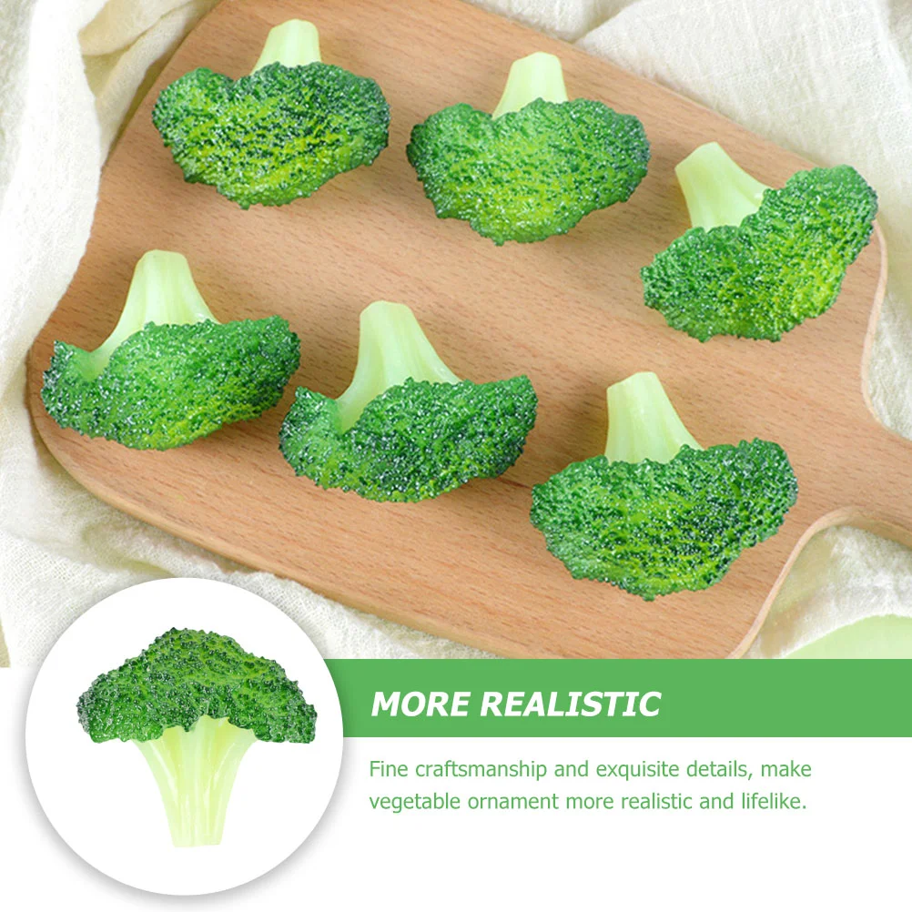 3 Pcs Broccoli Model Artificial Vegetable Models Lifelike Fruit Decorations Green Props Child