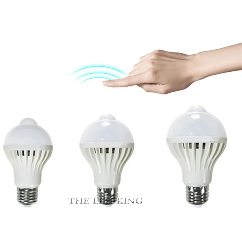 1Pcs 5W 7W 9W 12W E27 White Smart Radar Detecting Technology Sensor LED Bulb Lamp Auto Sensitive Lights Motion Sensor Lights