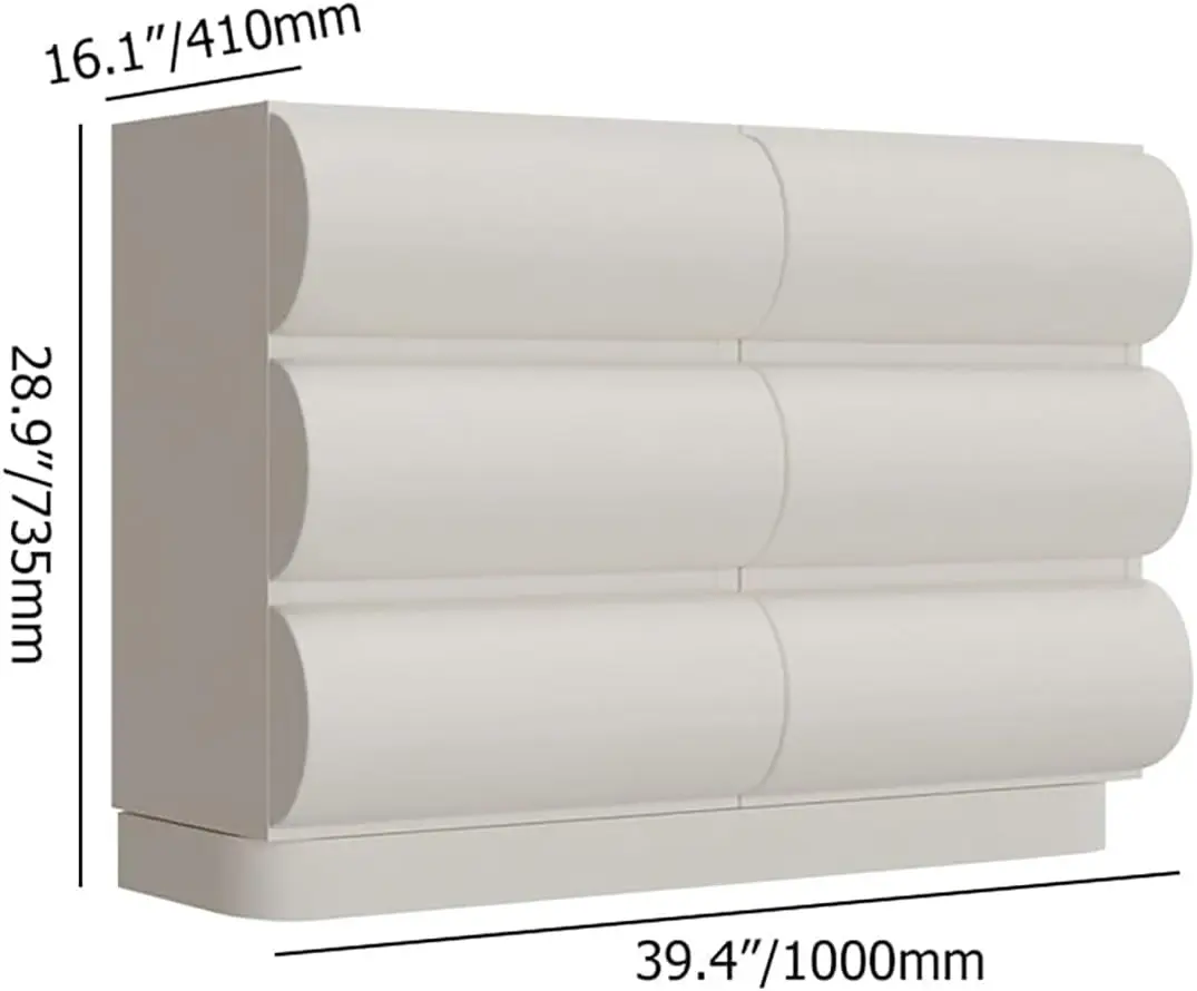 Commode moderne en cuir blanc 6 MELCommode avec armoire de rangement