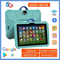 Kids Octa Core WiFi Tablet, Versão Educação, Câmeras Duplas, Google, 7 Polegada, 4GB de RAM, 64GB ROM, Nova Chegada, 2024