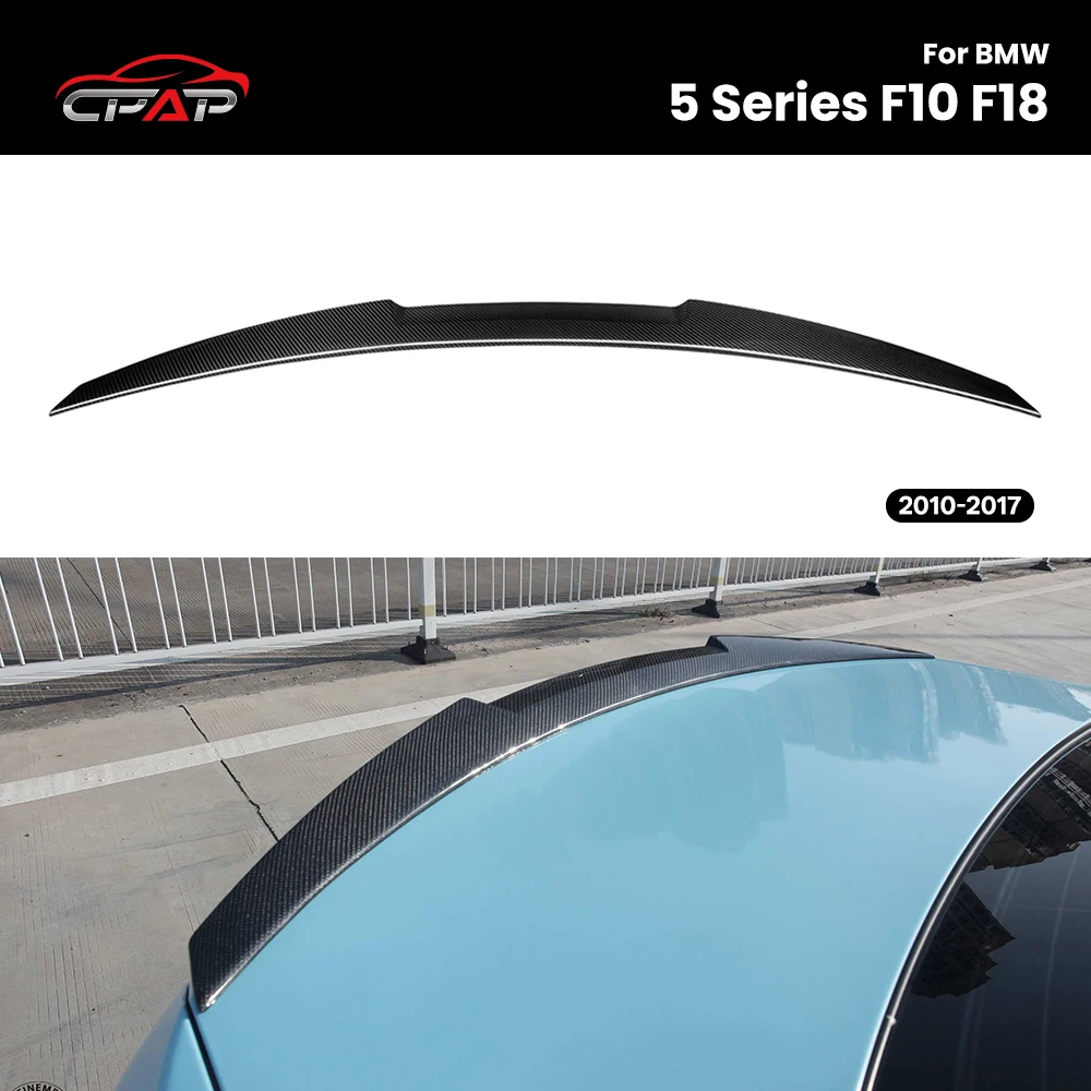 

Rear Boot Spoiler Real Dry Carbon Fiber Car Rear Roof Trunk Spoiler Wing For BMW 5 Series F10 F18 M4 Style 2010-2017