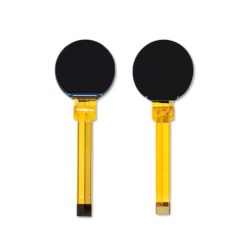 0.99 Inch IPS Round LCD Display, 128x115 Resolution, GC9107 Driver SPI Interface, with 12-Pin 52mm Long FPC Cable
