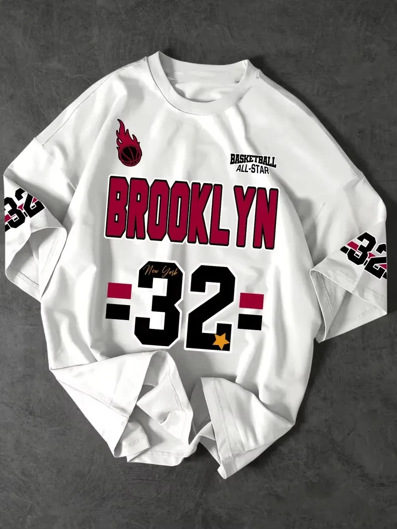 2026 New Vintage American Baseball Style Jersey Boston 3D Graphic Short Sleeve Tee Crew Neck Hip‑Hop Street Casual Sport Tops