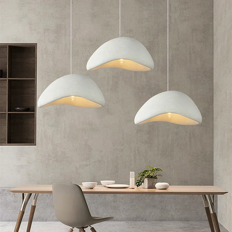 Nordic Restaurant Island Handmade Wabi Sabi Chandelier Modern Coffee Bar Bedroom Lighting Creative Indoor LED Decor Pendant Lamp