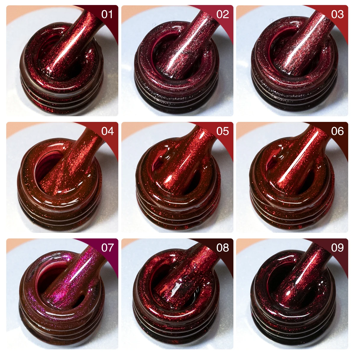 10 Color Ruby Cat Eye Gel Nail Polish Bottle UV Nail Polish 9d Cat Eye Gel Nail Polish