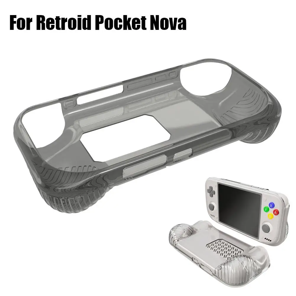 For Retroid Pocket NOVA Game Console Clear TPU Protective Case Slim One-Piece Shockproof Anti-Scratch Anti-Drop Precise Cutouts