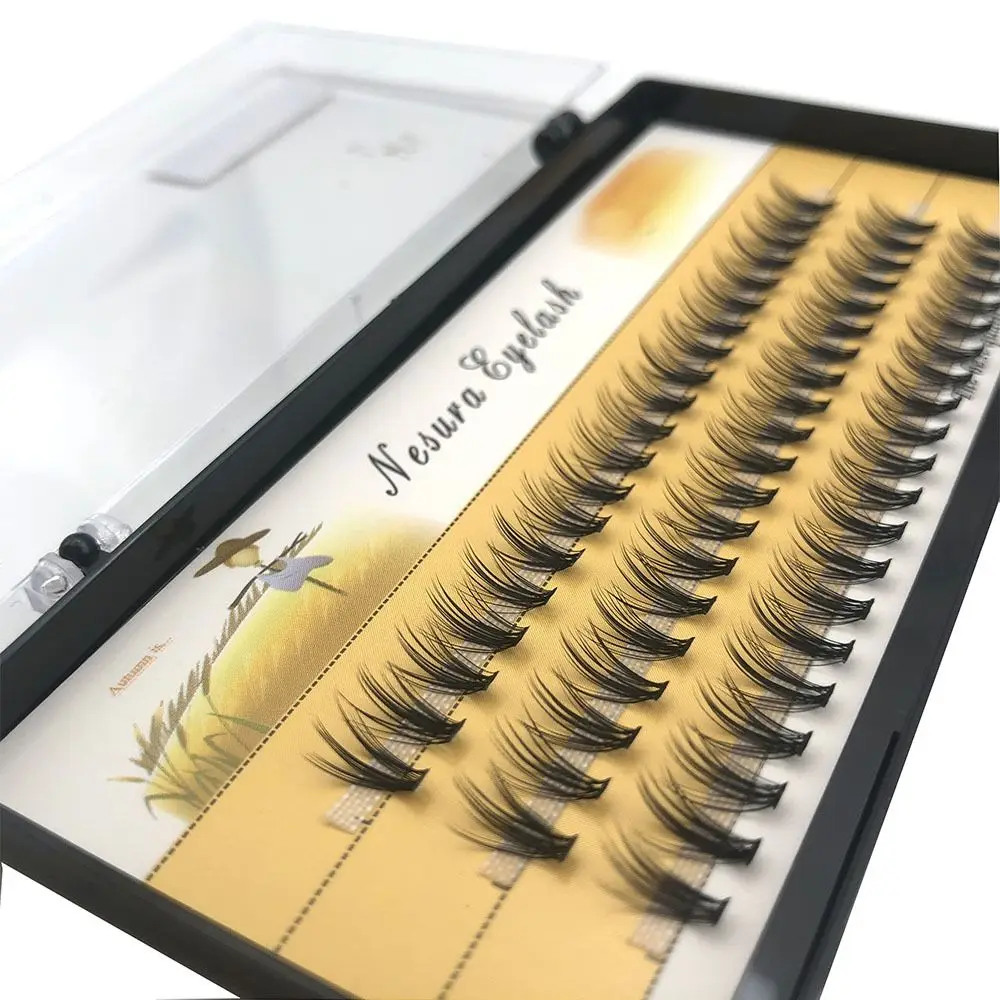 1 caixa/60 pacotes cluster ferramenta de maquiagem dos olhos extensões de cílios individuais imitação de vison 20d cílios postiços