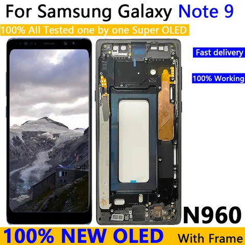 Super Oled Note9 N960 Display For Samsung Galaxy Note 9 N960F N960DS LCD+Touch Screen With Frame Digitizer Replacement