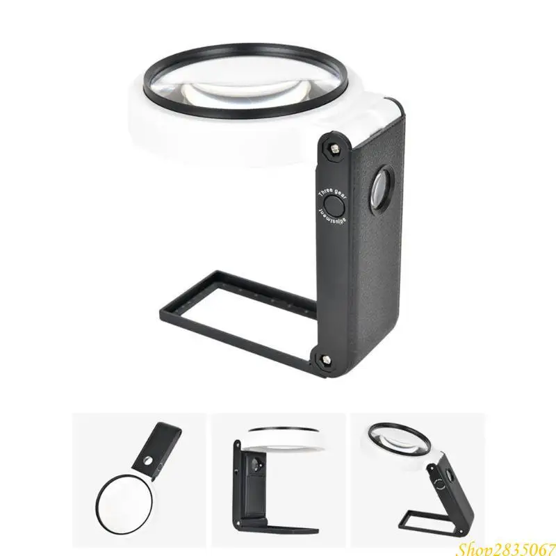 Portable Glass with Light & Stand Handheld Standing LED Illuminated 831F