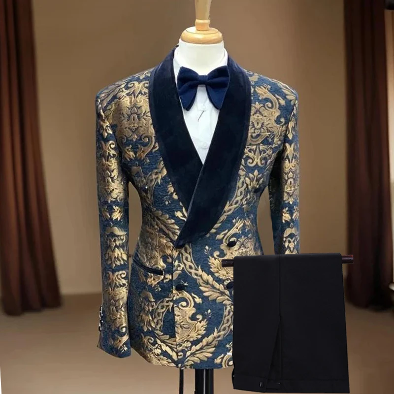 

Blazer Suit For Men 2 Piece Outfit Set Suits High Quality 2024 Pants Mens Clothing Fashion Wedding Tuxedo Jackets Tailor-made