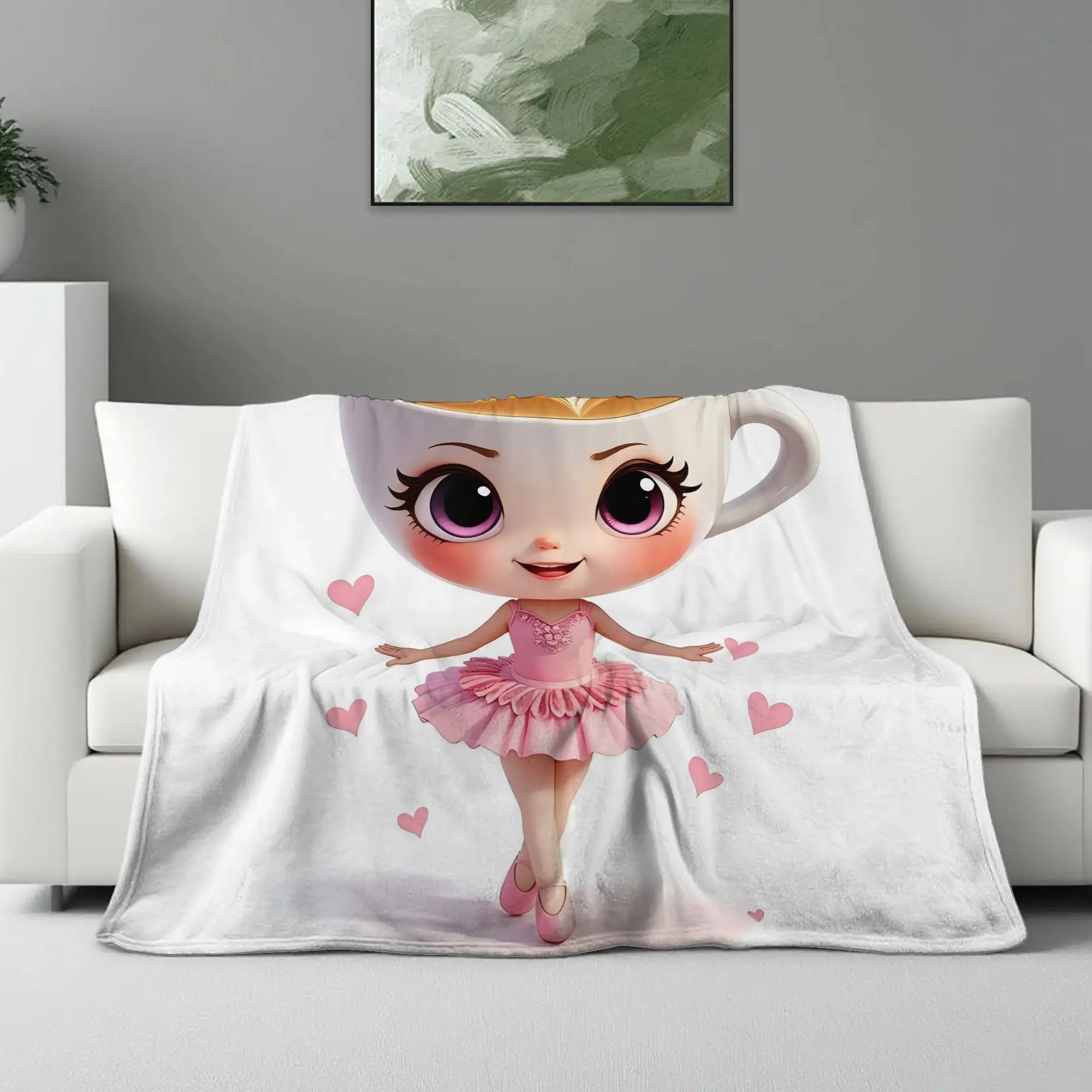 A Ballerina Capuchina, Super Soft Flannel Blanket with Creative Inspiration Design, Warm And Comfortable Living Room Blanket, Of