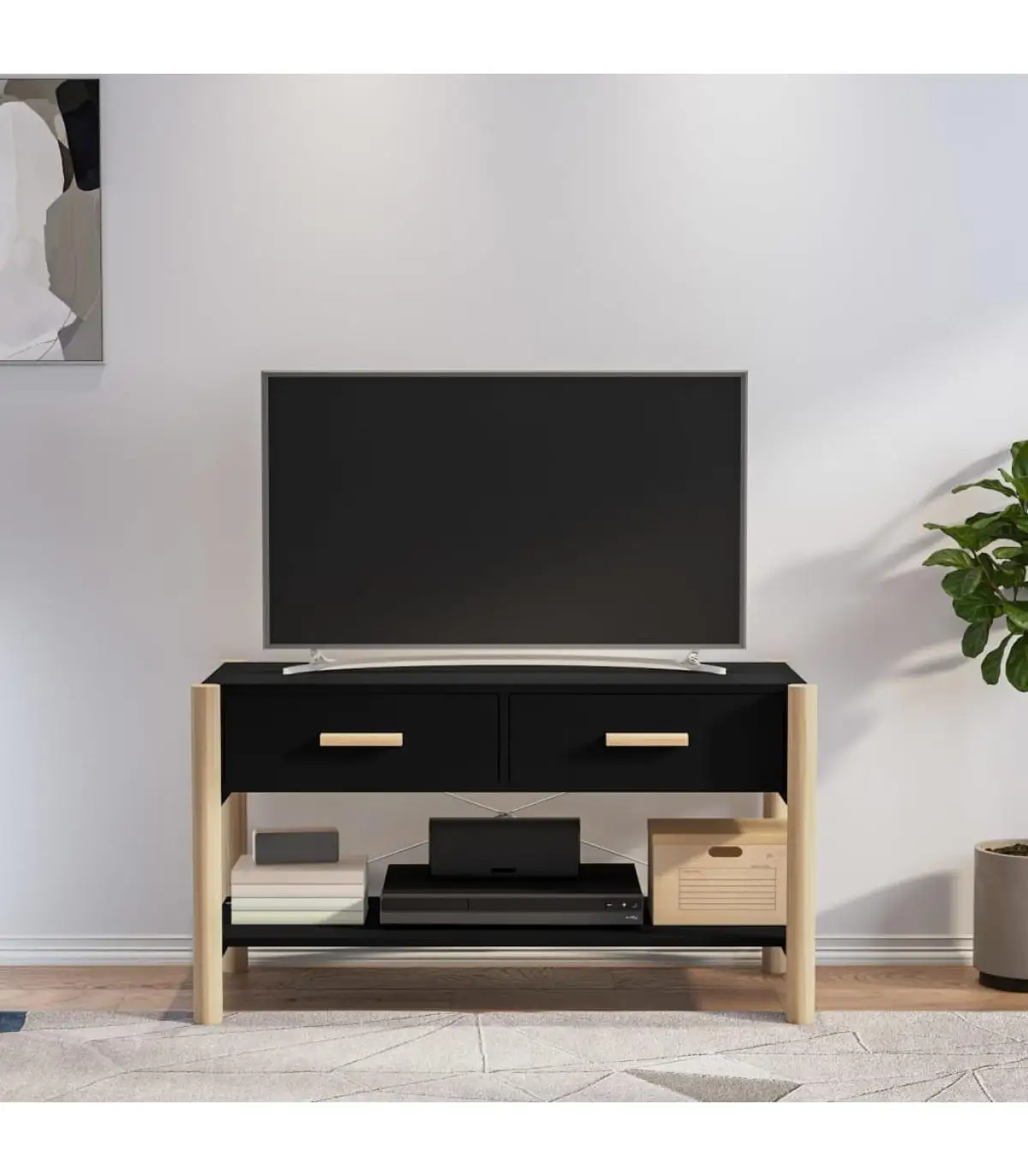 Furniture TV furniture for TV black plywood 82x38x45 cm