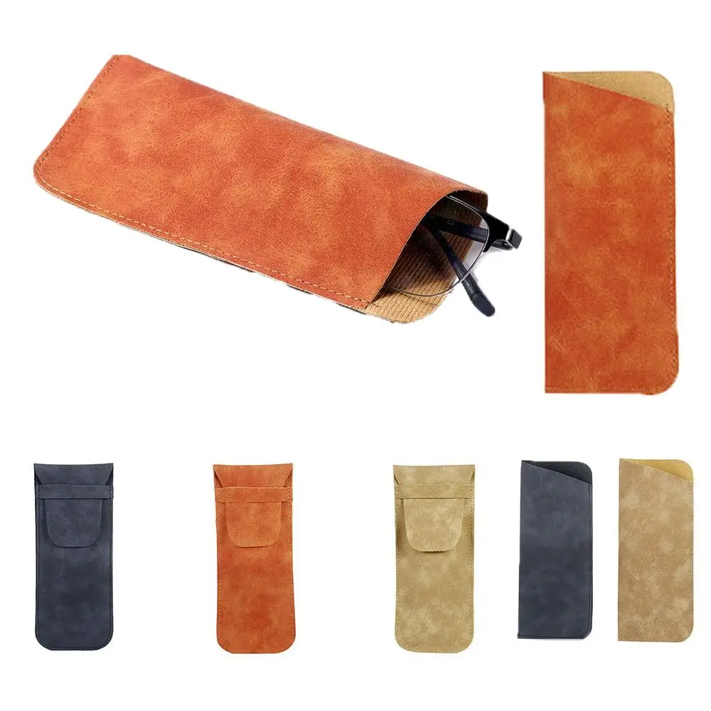 

Elegant Rectangle PU Leather Glasses Bag Velvet Lining Covered Sunglasses Bag Solid Color Soft Eyeglasses Holder Outdoor
