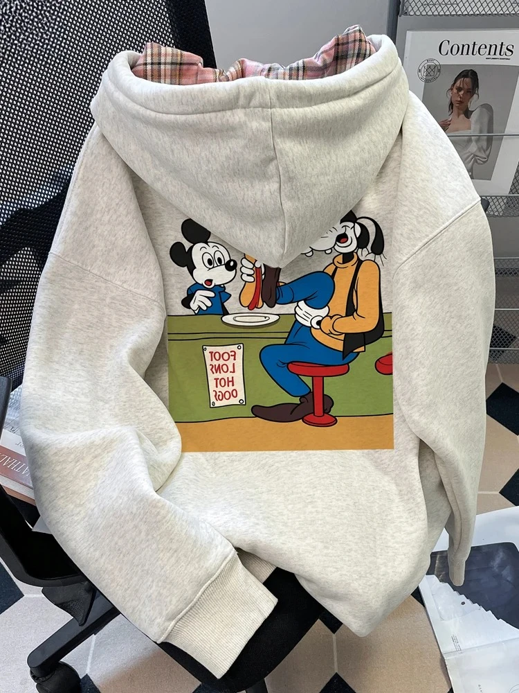 

Design Good-looking Fun Mickey Sweater Cardigan Women's Small Sweet Early Autumn Wear Hooded Zipper Jacket