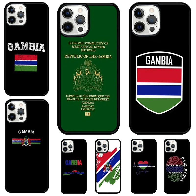 Gambia Flag Silicone Phone Case Cover For iPhone SE2020 6 7 8 plus XS XR 11 12 mini 13 14 15 pro max