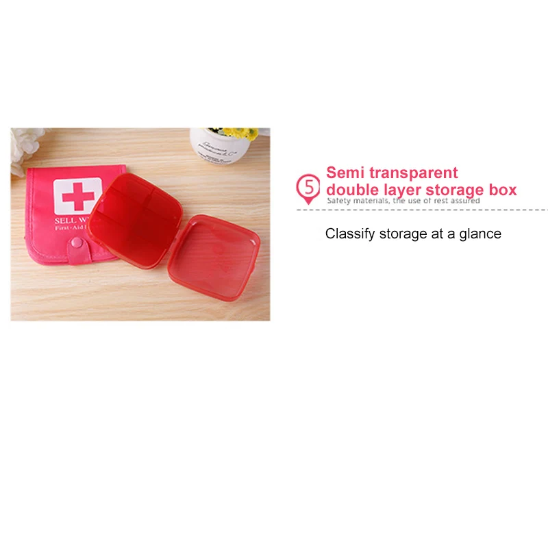 Medicine Box First Aid Kit Medical Box Storage Medicine Package Emergency Survival Pill Case 7 Grid Pill Organizer