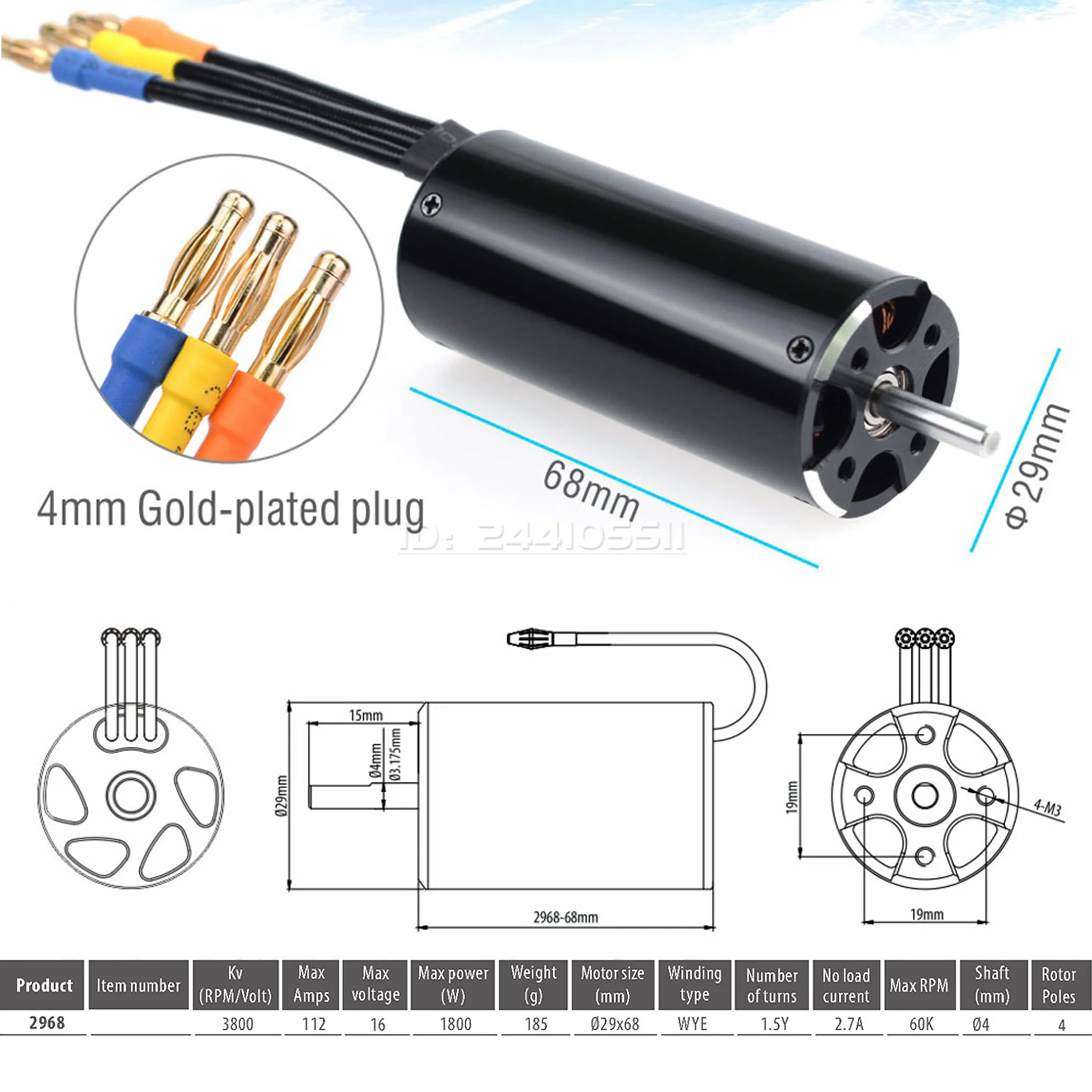 Rocket-RC 2948 2958 2968 3660 3670 4074 4082 4092 Sensorloze borstelloze motor Waterkoeling Jas voor 600-800 mm RC Boot Feilun
