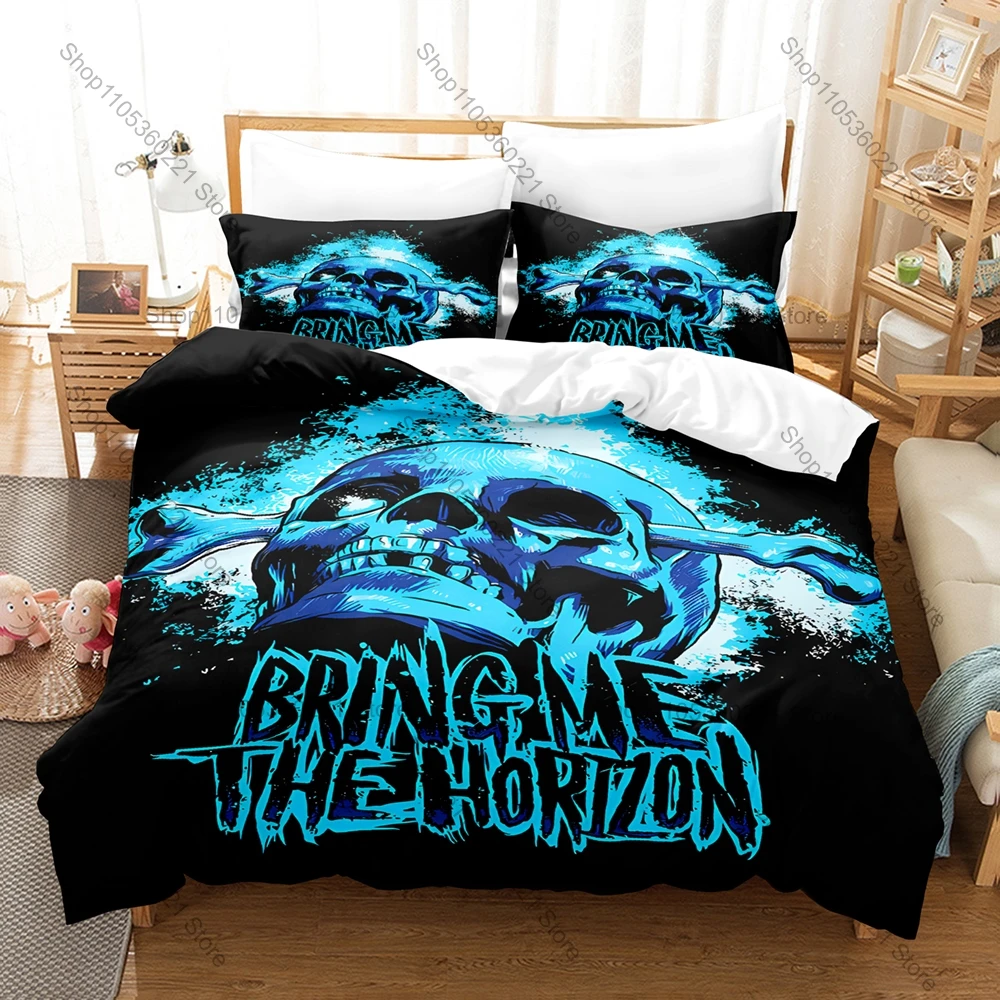 Cool Black Grey Generic Concert Stage Silhouette Duvet Cover Set 1 Duvet Cover + 2 Pillowcases Soft Microfiber